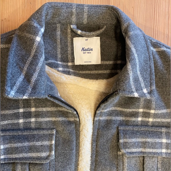 Katin Crosby mens sherpa lined zip front flannel, size Small - Picture 2 of 5